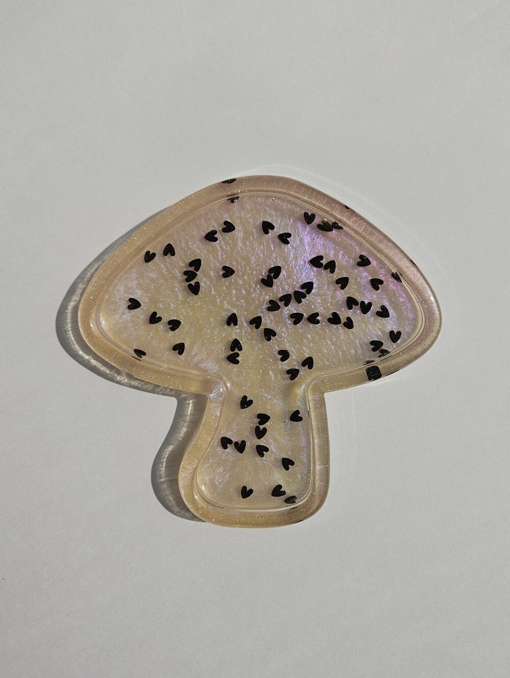 Handmade Cottagecore Mushroom Resin Tray Trinket Dish Fairycore Pastel Decor
